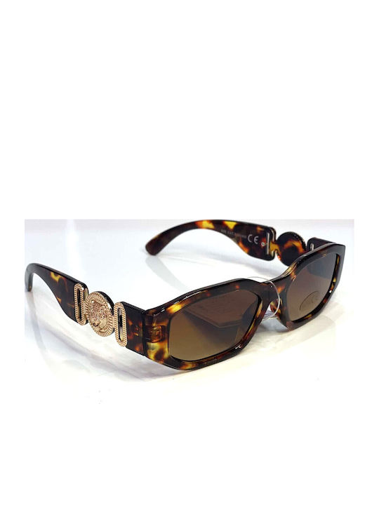 Woman's Fashion Women's Sunglasses with Brown Tartaruga Plastic Frame and Brown Gradient Lens G-119