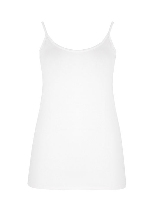 Damen Sommer Bluse mit Trägern Weiß