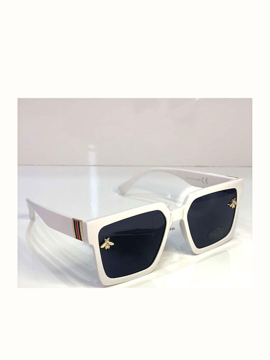 Woman's Fashion Women's Sunglasses with White Plastic Frame G-96