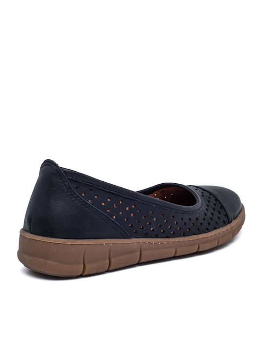 Lederne Damen Ballerinas in Schwarz Farbe