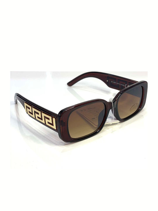 Woman's Fashion Women's Sunglasses with Brown Plastic Frame and Brown Gradient Lens G-99