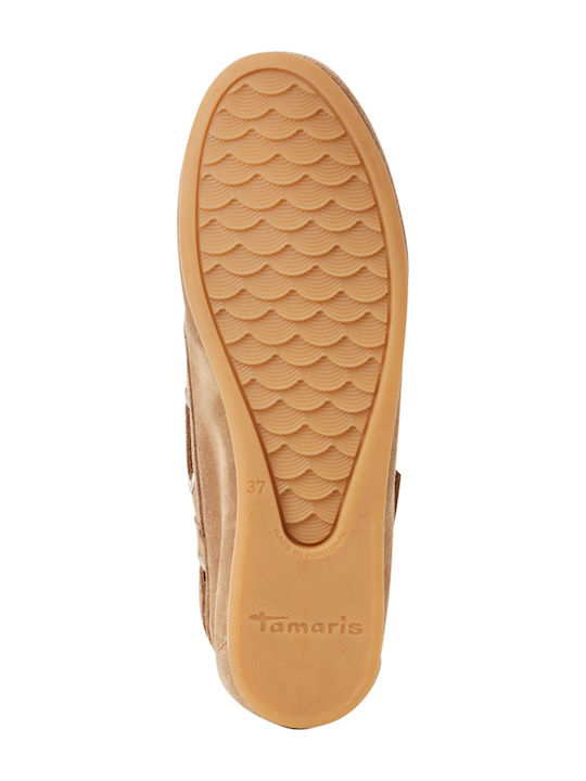 Leder Damen Loafers in Tabac Braun Farbe