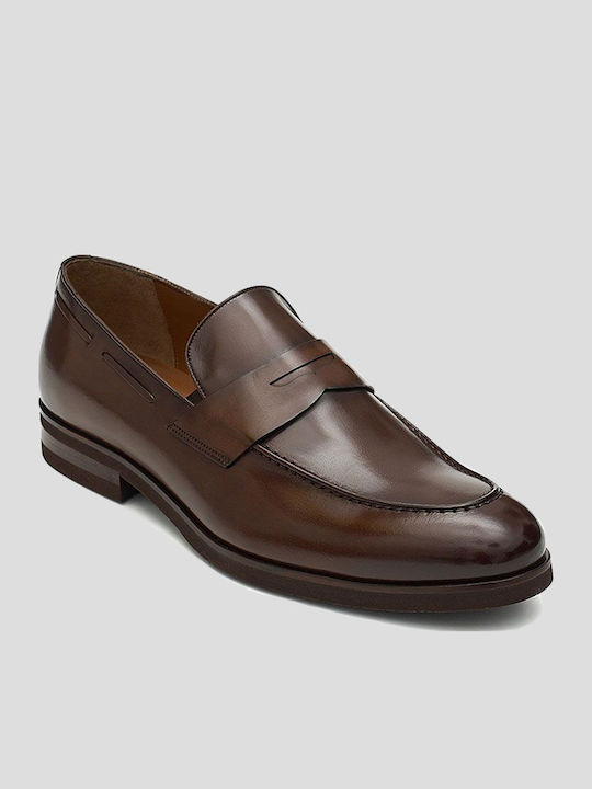 Δερμάτινα Ανδρικά Loafers σε Καφέ Χρώμα