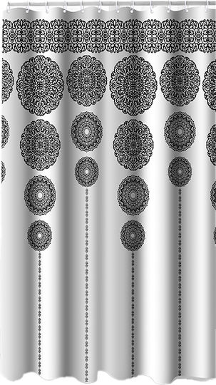 Ionion Shower Curtain Fabric 180x180cm Boho Circles Ionion Shower Curtain Fabric 180x180cm Boho Circles