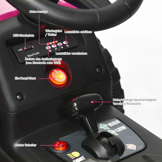 Παιδικό Τρακτέρ Ηλεκτροκίνητο με Καρότσα 12 Volt Ροζ