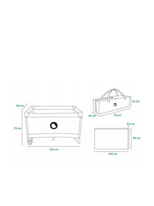 Lionelo Stefi Кошара за игра с Матрак 125x65см Lionelo Stefi Кошара за игра с Матрак 125x65см