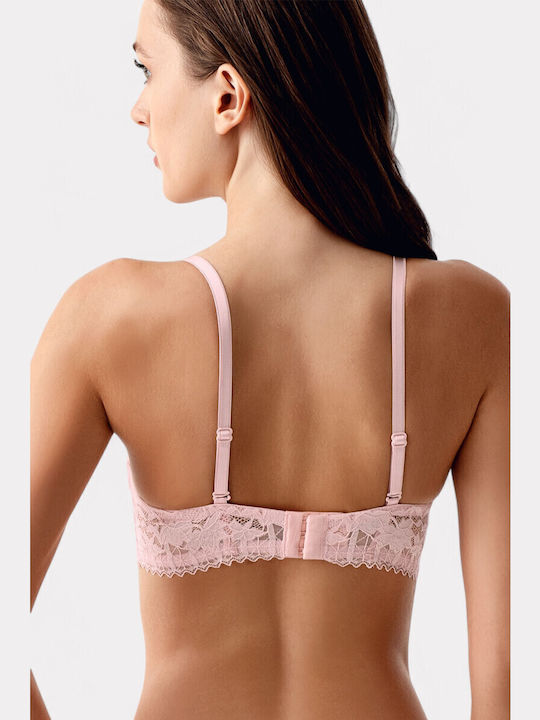 Ροζ Strapless Σουτιέν χωρίς Ενίσχυση με Μπανέλες