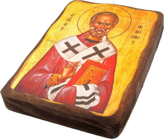 Дървена икона Свети Николай 20x15см