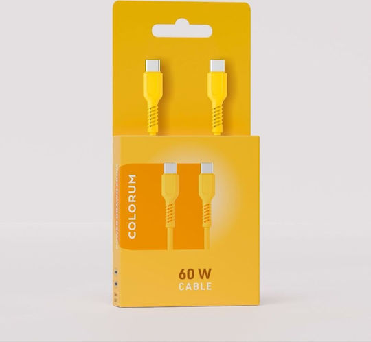 Colorum USB 2.0 Cable USB-C male - USB-C 60W PD Κίτρινο 1.8m CK60-CC-05