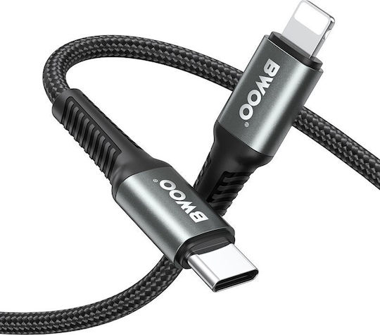 BWOO Braided USB-C to Lightning Cable 30W Μαύρο 2m