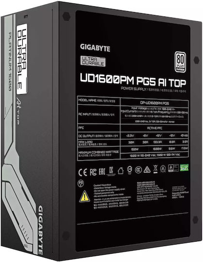 Gigabyte 1600W Черен Компютърно захранване Пълен модул 80 Plus Platinum (GP-UD1600PM-PG5)