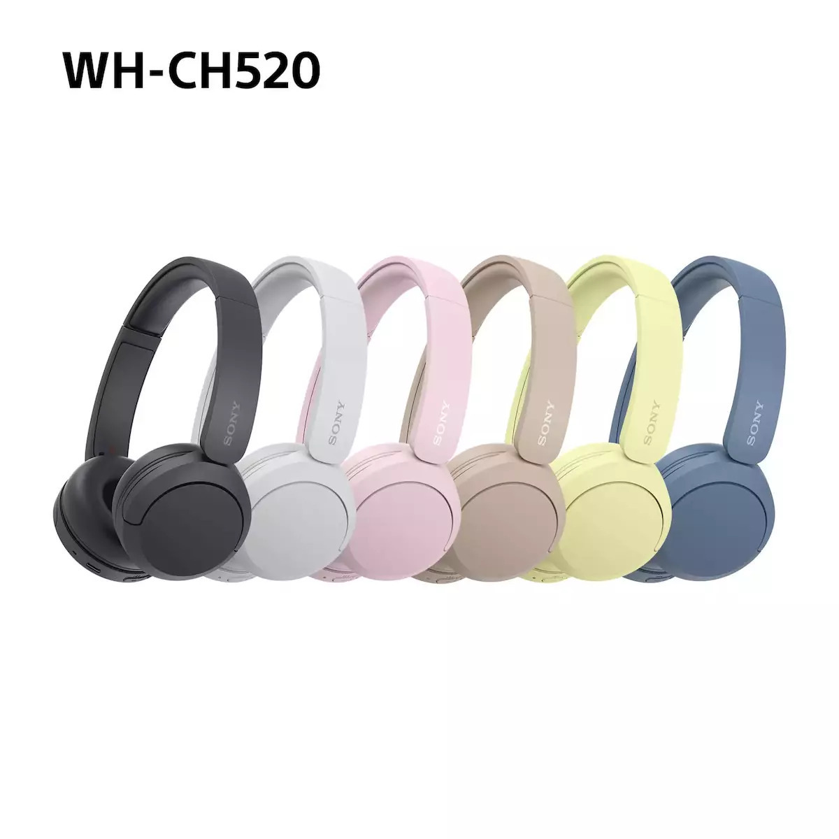Sony WH-CH520 Ασύρματα / Ενσύρματα On Ear Ακουστικά με 50 ώρες Λειτουργίας και Quick Charge Κίτρινα (SONY-WHCH520-YLW)
