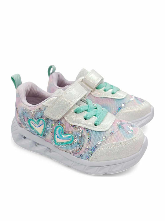 Παιδικά Sneakers με Σκρατς & Φωτάκια Λευκά