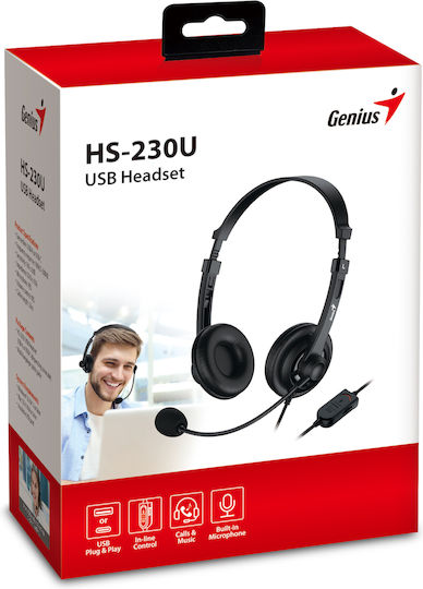 Genius HS-230U On Ear Căști Multimedia cu microfon și conexiune USB-C