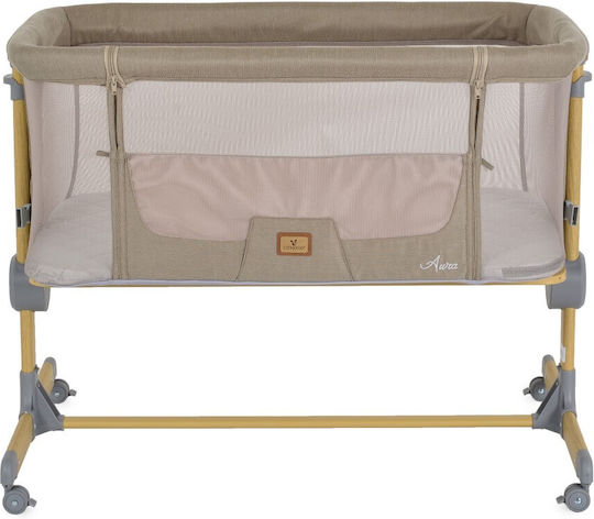 Cangaroo Wiege Aura mit Seitlicher Öffnung und Rädern Beige