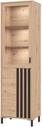 Laval Vitrine 1k Vs1 193 Artisan Eiche Schwarz 55x40x193cm