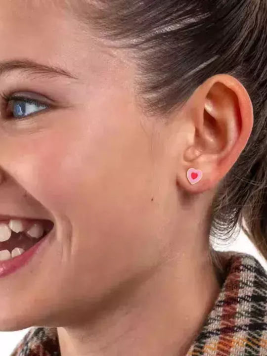 Bode Hypoallergenic Gold Plated Kids Earrings Studs Hearts from Steel