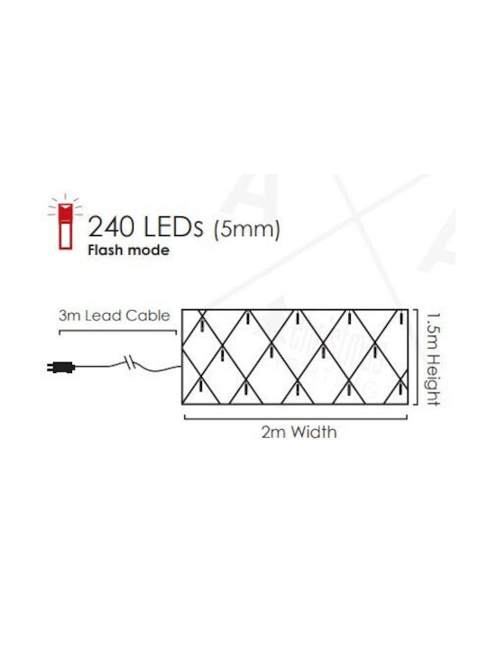 Lichterketten LED 2m. x 150cm Warmes Weiß Typ Netz 1Stück