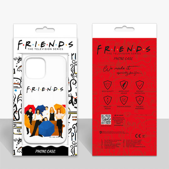 Friends Back Cover Silicon Alb (iPhone 15 Pro)