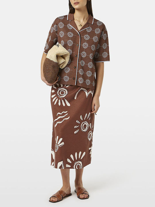 Linen Skirt Envelope Brown