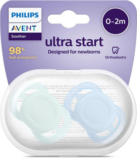 Philips Ultra Start Πιπίλες Σιλικόνης Διάφανο για 0-2 μηνών 2τμχ