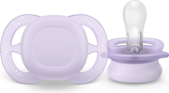 Philips Ultra Start Ορθοδοντικές Πιπίλες Σιλικόνης Νυκτός κίτρινο / μώβ για 0-2 μηνών 2τμχ