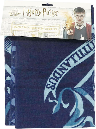 Prosoape de plajă pentru copii cu emblemă Hogwarts albastră Harry Potter, 70x140cm