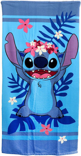 Aymax Παιδική Πετσέτα Θαλάσσης Μπλε Lilo & Stitch 140x70εκ.