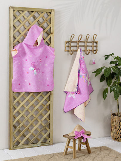 Nima Kids Πετσέτα Θαλάσσης 70x140 Be Happy Ροζ