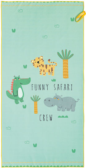 Nima Kids Beach Towel 70x140 Funny Safari Green
