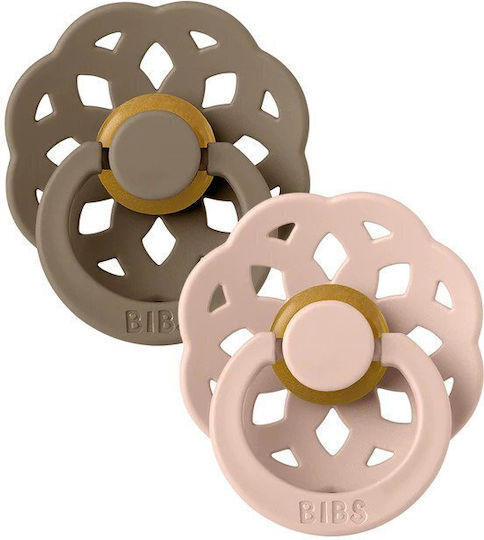 Bibs Boheme Round Pacifiers Rubber Oak/Blush for 6+ months 2pcs