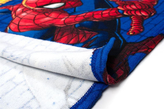 Dimcol Beach Poncho Quick Dry Marvel Spider-man 04 50x100 Blue 100% Microfiber