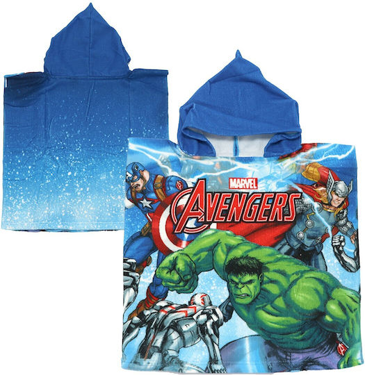 Marvel Comic Books Παιδικό Πόντσο Θαλάσσης Avengers Μπλε