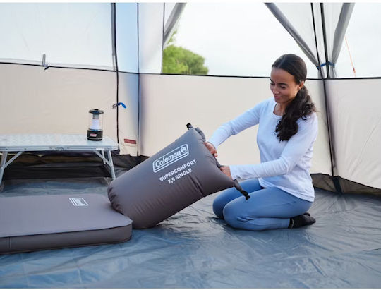 Coleman Αυτοφούσκωτο Ημίδιπλο Υπόστρωμα Camping 200x68cm Πάχους 7.5cm Γκρι