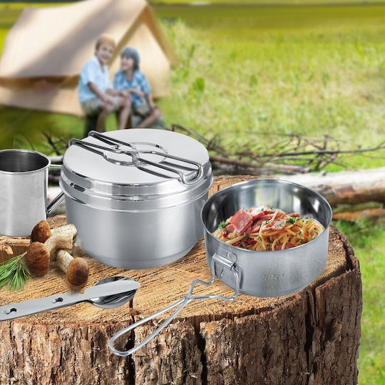 Orion Vas pentru Camping 0.3lt 7buc Set recipiente pentru mâncare din oțel inoxidabil