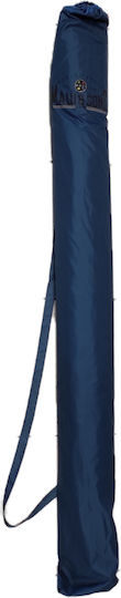 Maui & Sons Folding Aluminum Beach Umbrella Diameter 1.9m with UV Protection and Air Duct Gray/Blue