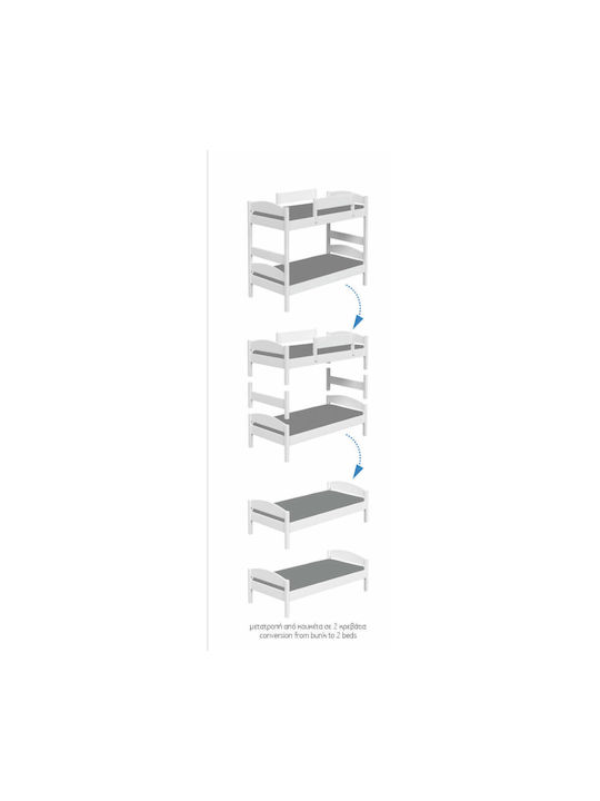 Loft Κουκέτα Μονή για Στρώμα 100x200cm