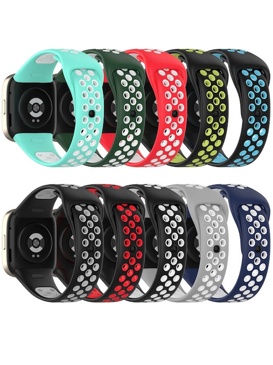 Redmi Watch 3 Sports Λουράκι Ρολογιών Σιλικόνης Δύο Χρωμάτων Μαύρο+πράσινο