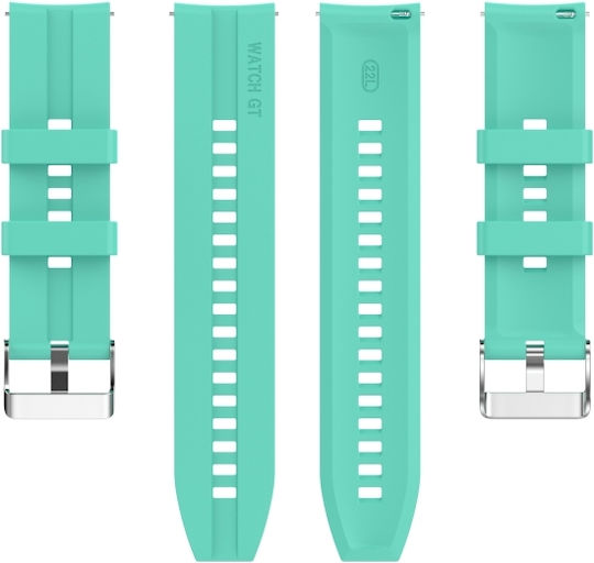 Ticwatch Pro 3 Silicone Watch Band Silver Steel Buckle Aurora Blue