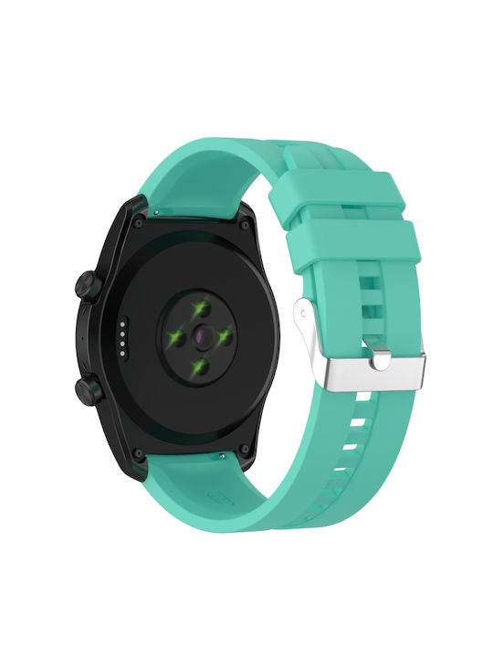 Ticwatch Pro 3 Silikon-Uhrenarmband Silberne Stahlschließe Aurora Blau
