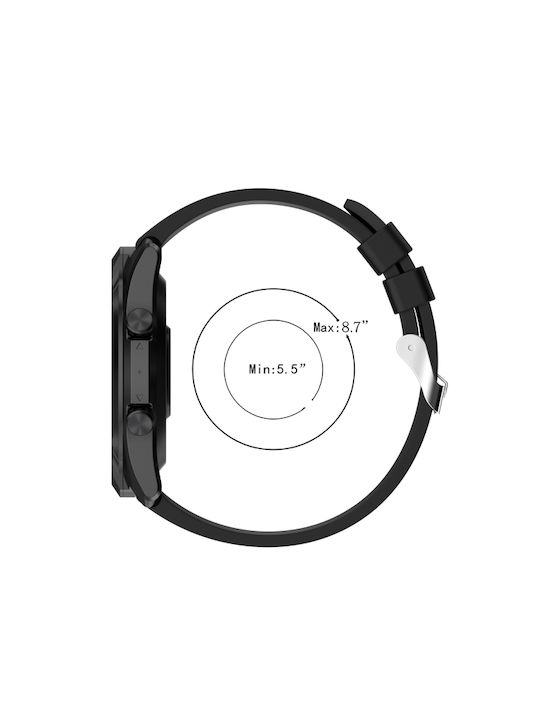 Ticwatch Pro 3 Silikon-Uhrenarmband Silberne Stahlschließe Aurora Blau