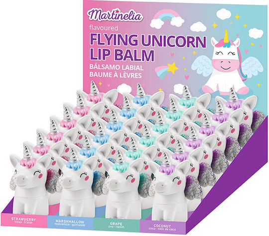 Balsam de buze pentru copii Martinelia Flying Unicorn cu aromă de căpșuni, 1 bucată