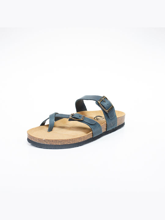 Bombay Leather Women's Flat Sandals Anatomic in Blue Color