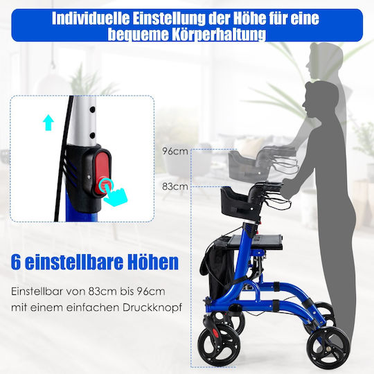 Costway Aluminium Gehhilfe Blau