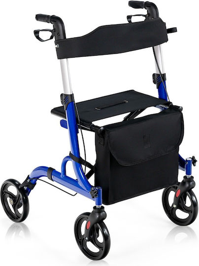 Costway Aluminium Gehhilfe Blau