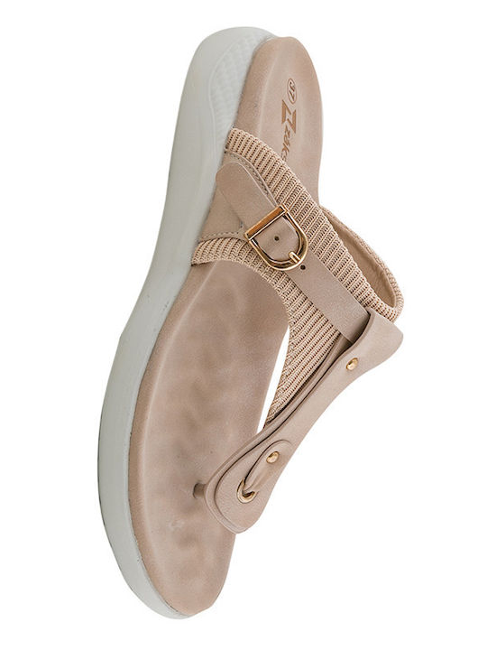 Γυναικεία Ανατομικά Σανδάλια Flatforms Μπεζ