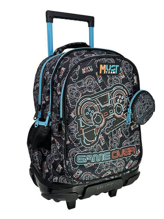 Must 3-Compartment Trolley School Bag Game Over 000586247