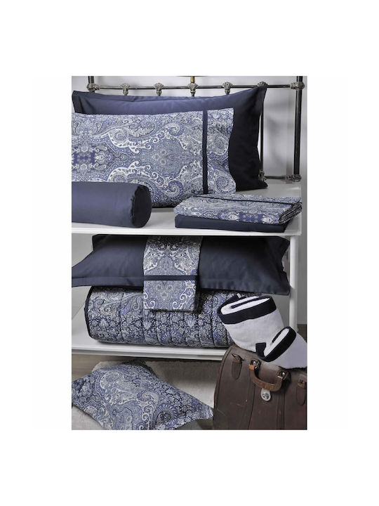Down Town Home Bombay Σετ Μαξιλαροθήκες με Φάσα Bombay Blue 52x75εκ.