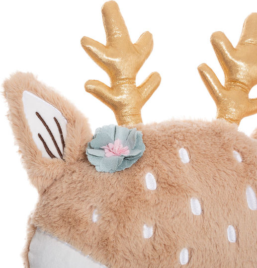 Atmosphera Christmas Decorative Pillow Deer Round Beige 12cm