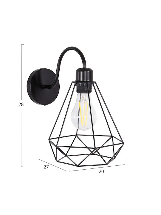 HomeMarkt Milid Leuchte Wand Schwarz 20cm